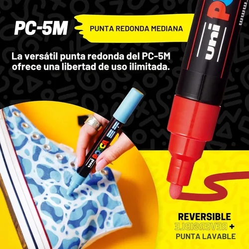 Miniatura 5 de Posca Conjunto de regalo exclusivo de vacaciones de marcadores de pintura 3M y 5M de 22 unidades con estuche de transporte, ideal para niños