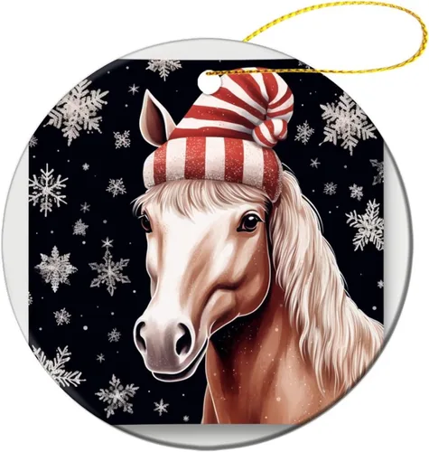 Miniatura 11 de Adorno de animales de granja, cerdo, adornos para árbol de Navidad, animales de granja para niños y niñas, decoración redonda de cerámica