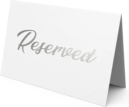 Miniatura 9 de Paquete de 10 letreros de mesa reservados negros para boda, cartulina de 3 x 4, letreros reservados para bodas, restaurantes, letreros reservados