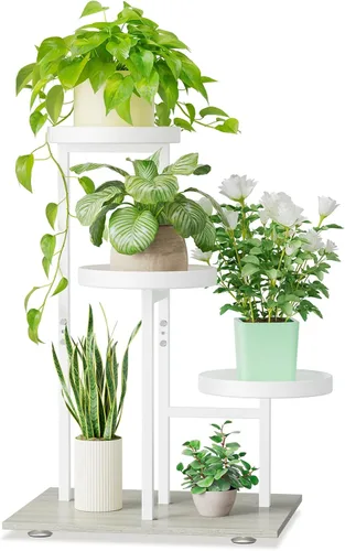 Miniatura 9 de iDavosic.ly Soporte para plantas de 3 niveles para interiores, estante de metal de esquina escalonada para múltiples flores, estante alto
