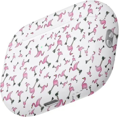 Miniatura 3 de MightySkins - Fundas con purpurina brillante (paquete de 2) compatibles con Apple AirPods Pro 2 - Cool Flamingo Acabado con purpurina protectora