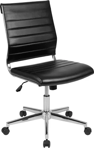 Miniatura 3 de Merrick Lane Corrina - Silla de oficina ergonómica – Silla de escritorio ejecutiva contemporánea sin brazos – respaldo medio acanalado y asiento