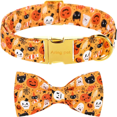 Miniatura 39 de ARING PET Collar de perro con corbatín, collares de terciopelo para perros con corbatín extraíble, collar de lazo ajustable para perros hembras