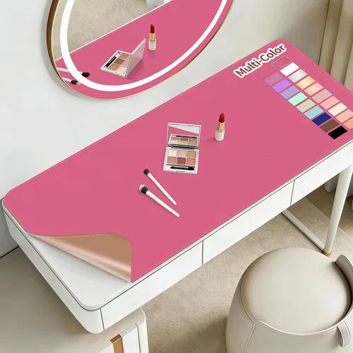 Miniatura 17 de Alfombrilla de maquillaje para tocador para proteger la parte superior del escritorio de 23.6 x 11.8 pulgadas, tapete de maquillaje de doble cara