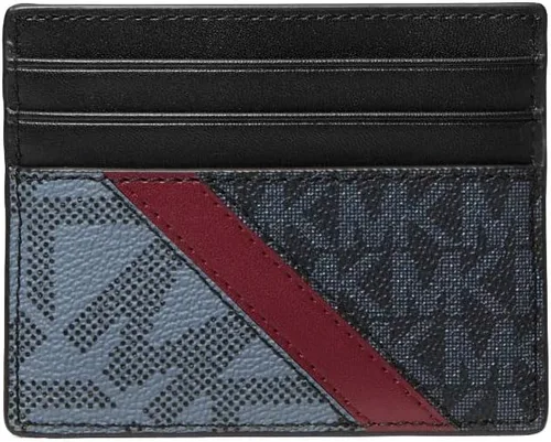 Michael Kors Funda para tarjetas altas con logotipo de bloque de color Cooper para hombre, A(36U1LCOD2J)DENIMMLT, talla única ,