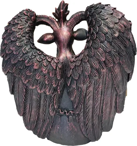 Miniatura 3 de SKTY Estatua de Baphomet de 7 pulgadas de alto, Satán Lucifer Cthulhu Mendes, escultura de cabra sabática, decoración religiosa