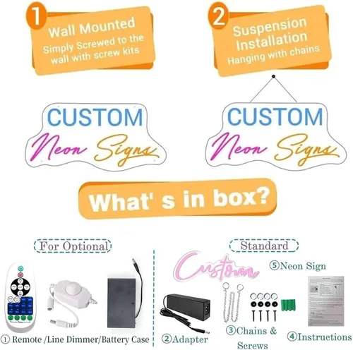 Miniatura 5 de Letrero de neón personalizado, letreros de neón LED regulables para decoración de pared, luz de neón personalizable para cumpleaños familiar, boda