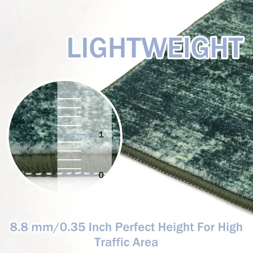 Miniatura 439 de IOHOUZE Alfombra abstracta lavable de 3 x 12 pies para pasillos, antideslizante para cocina, camino de entrada de lana sintética para interiores