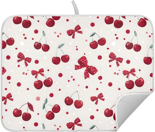 Miniatura 44 de Tapete de secado de platos de hojas de otoño y girasol, almohadilla absorbente de secado rápido, protector para encimera de cocina, 16 x 18 pulgadas