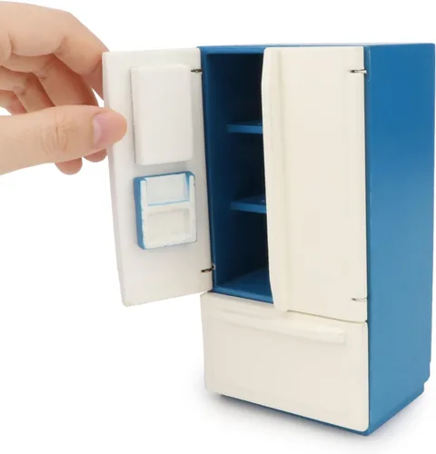 Miniatura 11 de Casa de muñecas en miniatura Nevera 1:12 Accesorios de decoración de muebles Mini refrigerador Cocina Sala de estar Escena Modelo Adornos