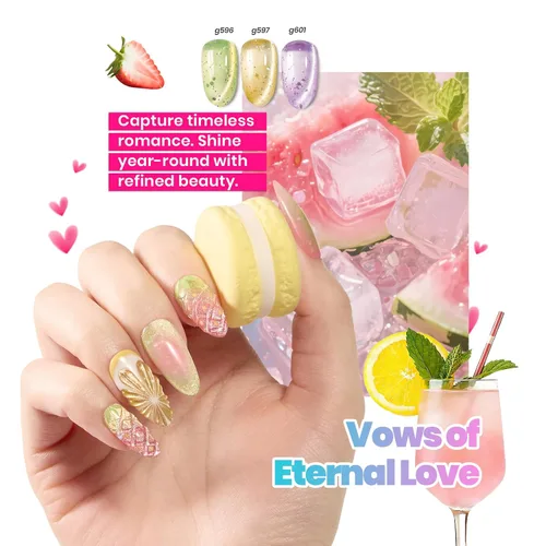 Miniatura 7 de Beetles Bubbly Mixology - Juego de esmaltes de uñas de gel de ojo de gato, 8 colores pastel, primavera, brillante, kit de esmalte de gel