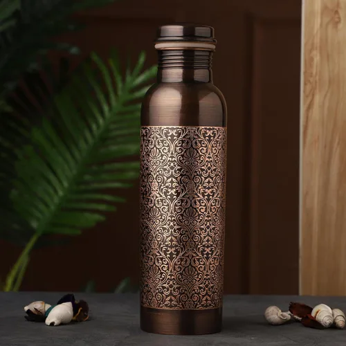 Miniatura 5 de Botella de cobre Premium Retro Finish, 32.1 fl oz (32.12 Fl Oz) Capacidad para Beneficios de Salud Ayurveda