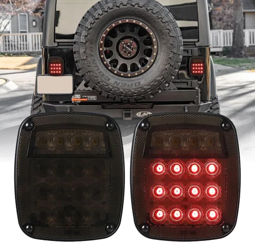 Miniatura 13 de USR 97-06 Wrangler TJ Faros LED de proyector redondos de 7" Pulgadas H6024 con carcasa negra 6024 Haz alto/bajo, faro sellado H6014 (Par) Compatible