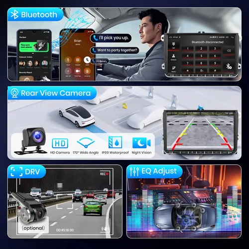 Miniatura 5 de podofo 2G+64G coche estéreo GPS navegación unidad principal 9 pulgadas pantalla táctil para VW Passat Jetta Tiguan Golf MK5 MK6 T5 EOS Polo en Dash
