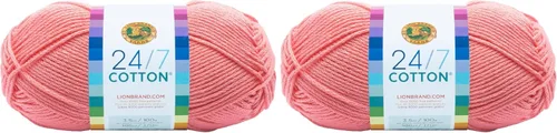 Miniatura 140 de Lion Brand Yarn, Hilo ligero mercerizado de algodón 24/7 para tejer, ganchillo y manualidades, Almirante, 1 paquete, 185 yardas de fibra natural