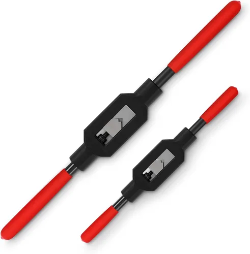 WILLBOND 2 llaves de grifo ajustables M1-M12, herramienta de mango de trinquete para escariador para reparación de roscas automotrices, previamente