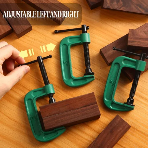 Miniatura 6 de Juego de 4 abrazaderas C de 2 pulgadas, abrazaderas en G resistentes para automóviles y madera con apertura de mandíbula deslizante para carpintería