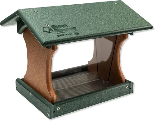 Miniatura 8 de DutchCrafters Comedero colgante pequeño para pájaros (verde césped y cedro)