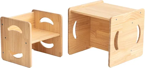 Juego de mesa y silla de madera, mesa y silla pequeña para niños, muebles Montessori para leer, comer, sala de estar, juego de mesa y silla de
