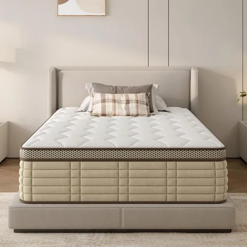 Miniatura 12 de Colchón individual de 10 pulgadas, colchón híbrido en una caja con espuma viscoelástica, diseño ergonómico de enfriamiento para alivio de presión