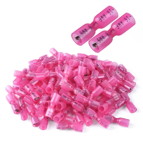 Miniatura 7 de 100 conectores de desconexión rápida impermeables de 12-10 AWG de 12-10 AWG, cables eléctricos de crimpado, conectores de pala macho, desconexión