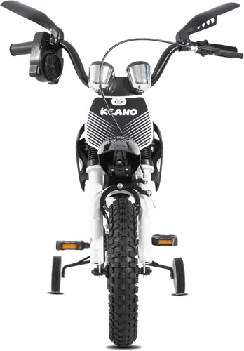 Miniatura 7 de KEANO - Bicicleta estilo motocross para niños y niñas de 12 y 16 pulgadas, con ruedas de entrenamiento y placa numérica, bicicletas para niños de 3