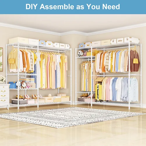Miniatura 3 de Ulif F7 Plus - Perchero de ropa resistente, perchero para colgar ropa, 6 niveles, estante de almacenamiento portátil independiente de 68 pulgadas
