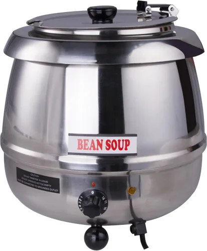 Miniatura 8 de Calentador de sopa comercial de 6 cuartos de galón, calentador de alimentos de 300 W con tapa con bisagras y olla desmontable, control