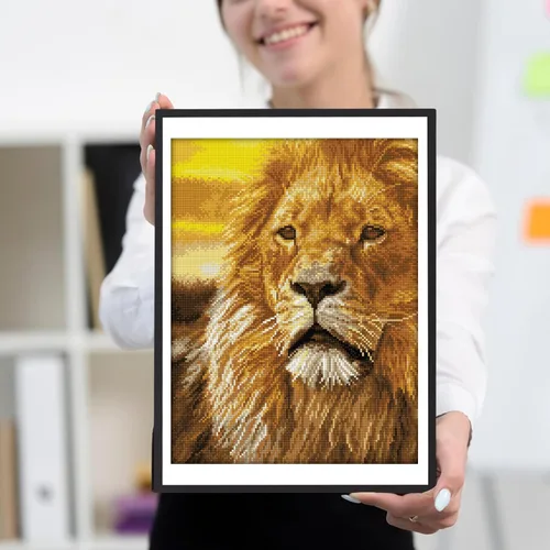Miniatura 4 de DIAMOND DOTZ ® - Lord of The Serengeti, taladro completo, puntos cuadrados, kits de pintura de diamantes cuadrados, pintura de diamante cuadrado