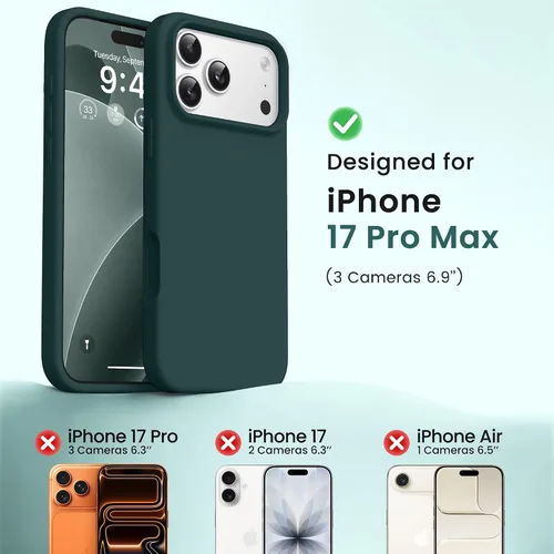 Miniatura 195 de GONEZ Funda de silicona para iPhone 15 Pro Max, compatible con Magsafe, protector de cámara + protector de pantalla, forro de microfibra suave