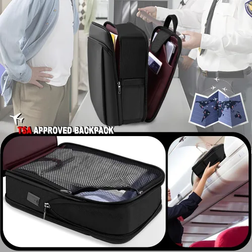 Miniatura 3 de ZINZ Mochila delgada y expandible para laptop de 15, 15.6 y 16 pulgadas, antirrobo, bolsa de viaje de negocios con USB, mochila multiusos de gran