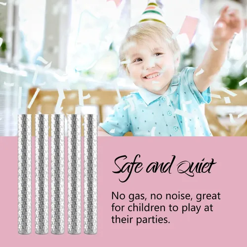 Miniatura 4 de BATTIFE Paquete de 10 varitas de confeti blanco, palitos de confeti de papel de seda para celebraciones de bodas, aniversarios, cumpleaños, 7.8