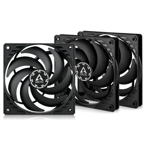 ARCTIC P12 Slim PWM PST (paquete de 3) - Ventiladores de PC, ventilador de carcasa de 4.724 in con tecnología PWM Sharing (PST), optimizado para