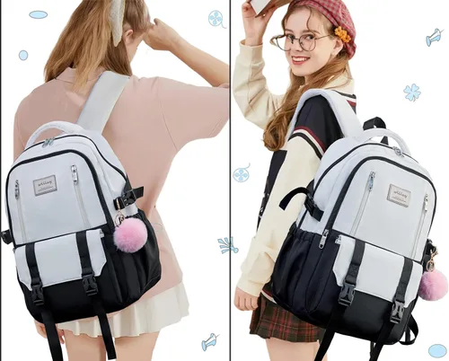 Miniatura 2 de Caoroky knight Mochila de viaje para laptop para mujeres y niñas, mochila de escuela primaria y secundaria, mochilas universitarias, mochila Negro