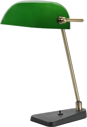 Miniatura 8 de Green Bankers - Lámpara de escritorio, interruptor de botón, base de hierro fundido resistente de 2.9 libras, cabezal giratorio de 30°, marco