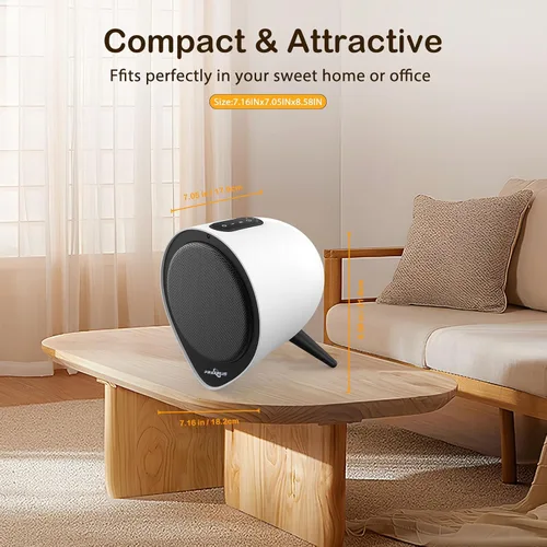 Miniatura 6 de Calentadores de cerámica pequeños para uso en interiores, calefacción eléctrica PTC de 1500 W con temporizador de 15 horas, protección contra