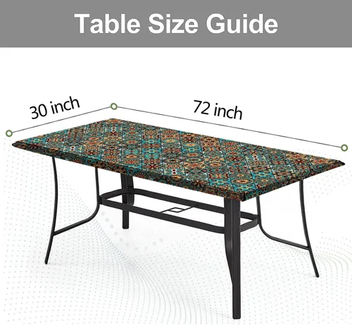 Miniatura 2 de Mantel para mesa plegable, funda impermeable para mesa de pícnic, para mesas de 6 pies, borde elástico, cubierta de plástico para picnic