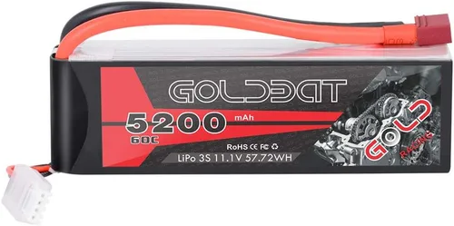 GOLDBAT 5200mAh 60C 11.1V 3S Lipo RC Batería corta con conector T Softcase Pack para RC Car Truck Quadcopter Avión Helicóptero Barco