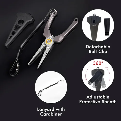 Miniatura 6 de TRUSCEND Alicates de Pesca Bloqueables Prácticos con Mango Ergonómico Innovador, Herramienta de Pesca Resistente a la Corrosión de Agua Salada