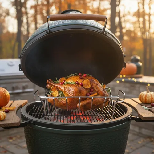 Miniatura 5 de Estante para asar pavo en forma de V, estante de costillas de acero inoxidable para ahumar y asar a la parrilla, estante de pavo de doble