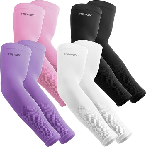 Miniatura 11 de YQXCC 4 Pares de Mangas para Brazos para Hombres Mujeres Protección UV Solar de Enfriamiento UPF 50 Mangas de Compresión Deportivas 1 par