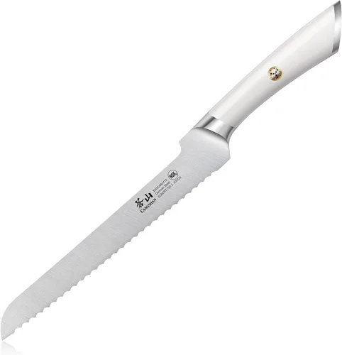 Miniatura 8 de Cangshan ELBERT Serie Alemán Acero Forjado 8" Offset Cuchillo de pan (negro)