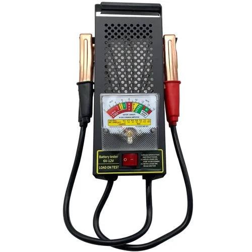 Probador de carga de batería, probador de carga de batería de automóvil, 6 V, 12 V, probador de alternador de batería con voltímetro y pinzas de