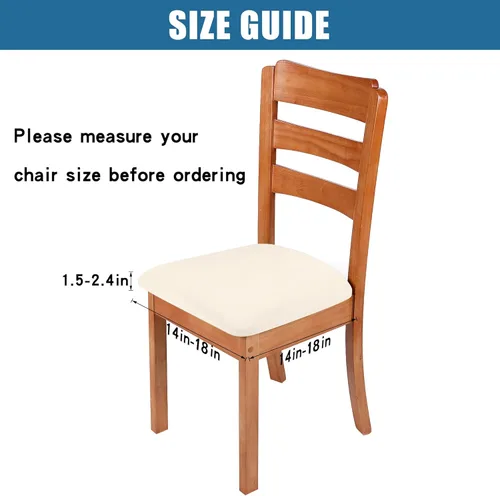 Miniatura 6 de Smiry - Fundas de asiento de terciopelo para silla de comedor, juego de 6, ajuste elástico, extraíbles, lavables, protector de cojín de asiento