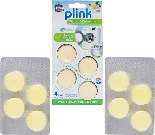 Miniatura 8 de Compac Home Plink Ambientador para electrodomésticos, lavavajillas, limpiador de lavadora, activado por agua, aroma fresco de limón, 4