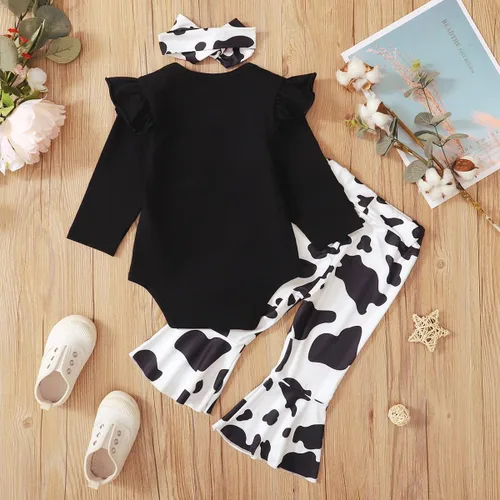 Miniatura 5 de Detigee Traje de primer cumpleaños para niñas, traje de cumpleaños de vaca, ropa de primer cumpleaños para bebés