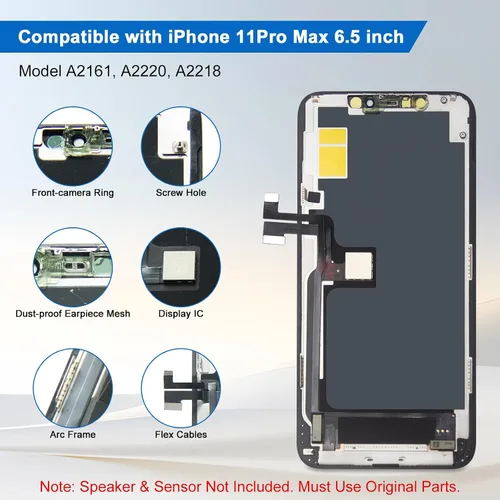 Miniatura 9 de para iPhone 11 Pro Max Reemplazo de Pantalla, Mayorista Completa Full HD 6.5 Pulgadas COF LCD Visualización 3D Touch Digitalizador Ensamblaje