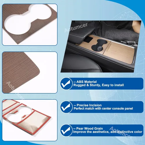 Miniatura 4 de Kit de cubierta de consola central, cubierta de consola central de ABS para Tesla Model 3 2021-2023, a prueba de líquidos, protección UV, lujosa