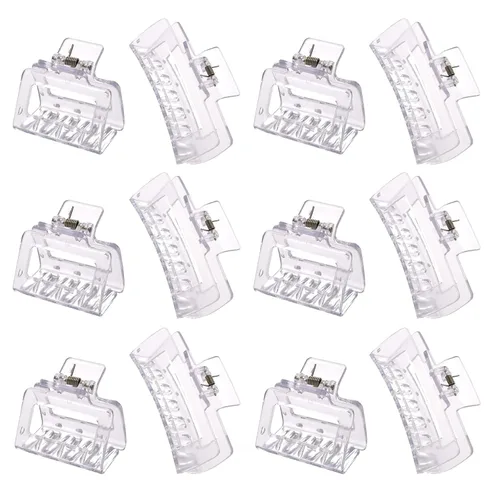 Miniatura 12 de Paquete de 12 pinzas para el cabello cuadradas coloridas y modernas, pinzas rectangulares neutrales grandes y grandes, antideslizantes, mate, Mezcla