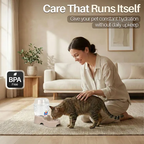 Miniatura 9 de Dispensador automático de agua Flexzion por gravedad para mascotas para gato y perro - Dispensador de agua recargable automático antideslizante